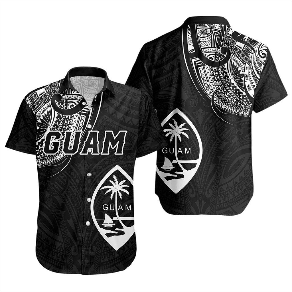 Guam Short Sleeve Shirt Micronesia Tribal Coat Of Arms