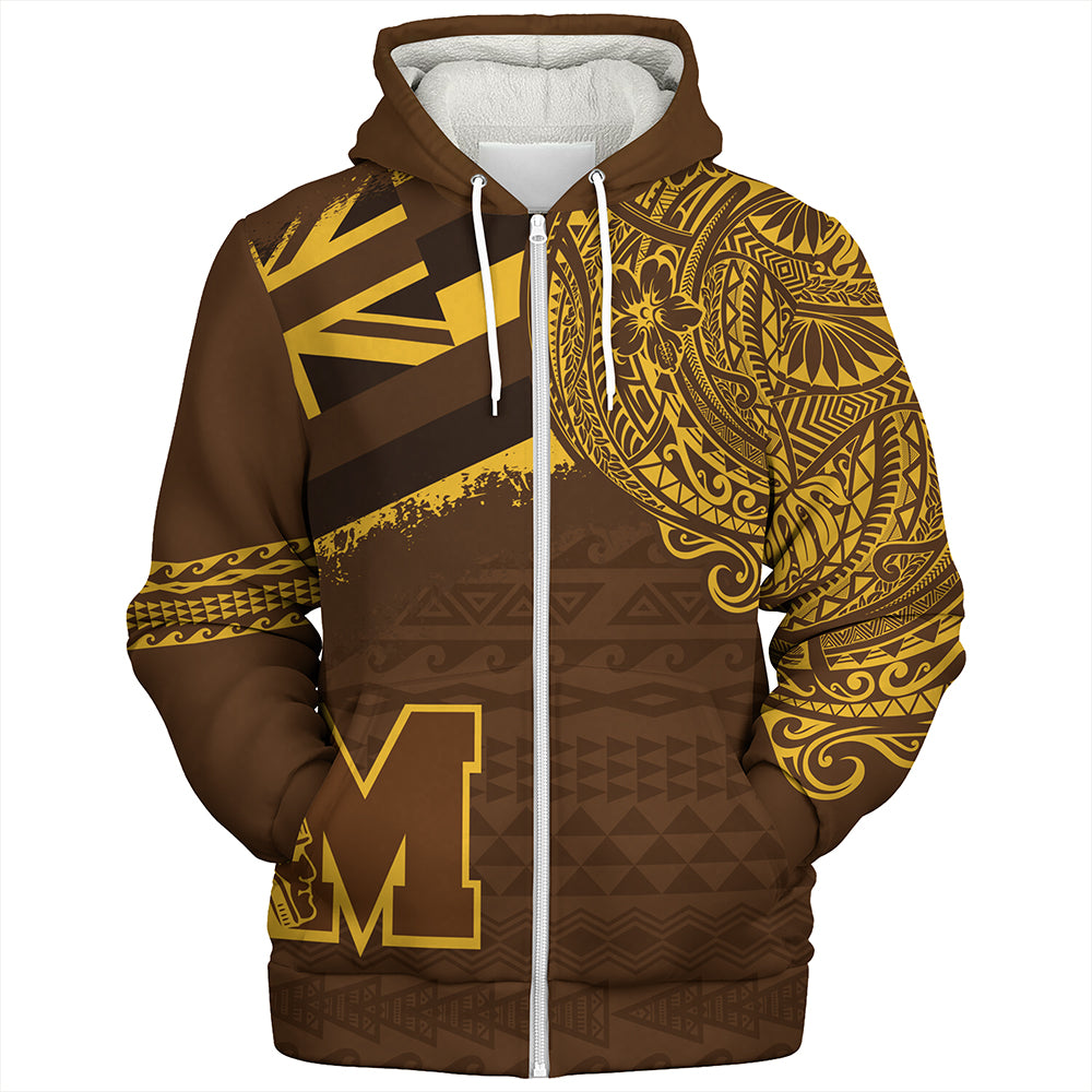 Hawaii Sherpa Hoodie Mililani High School With Crest Style
