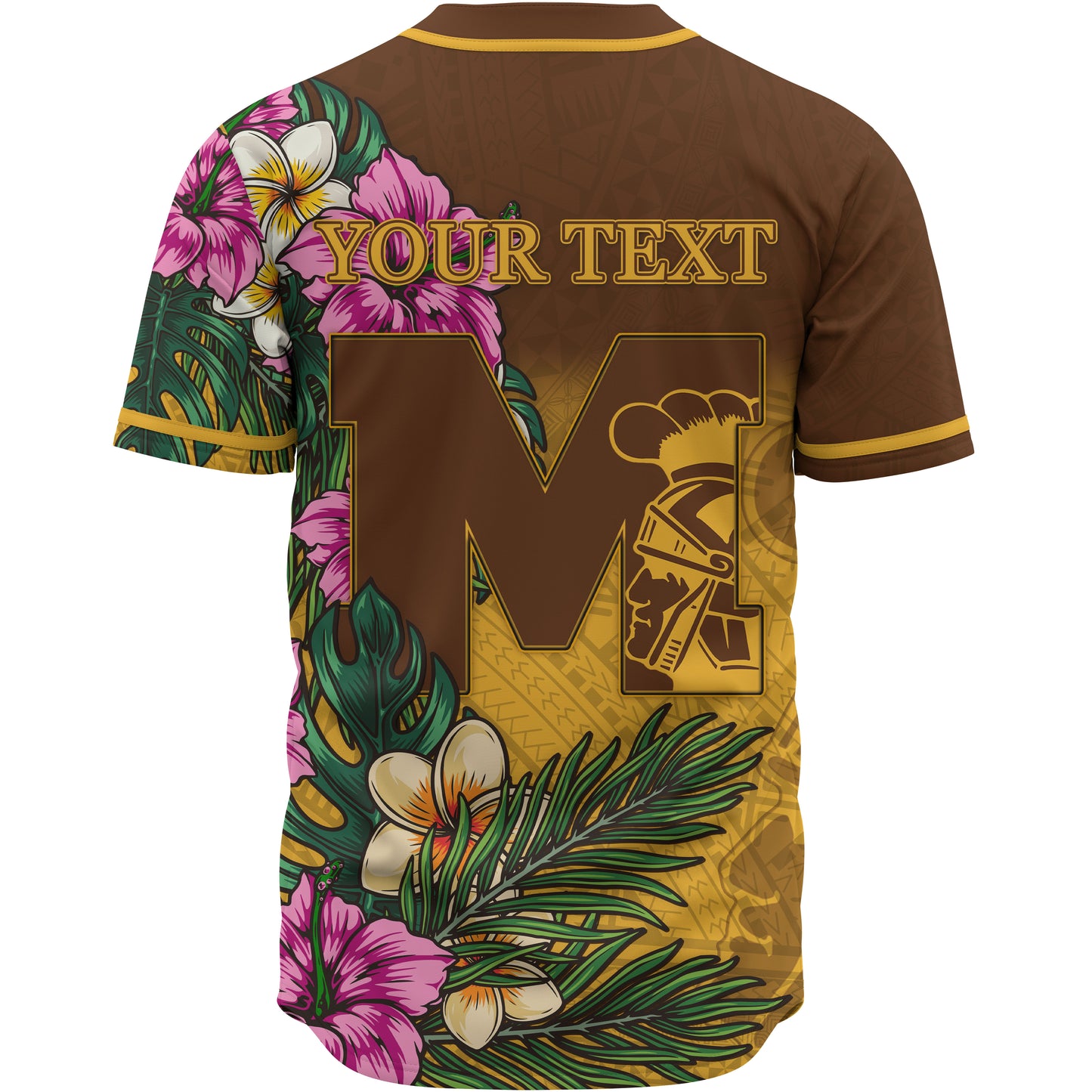 Hawaii Custom Personalised Baseball Shirt - Mililani Trojan High School Hawaiian Tropical Flowers Baseball Shirt