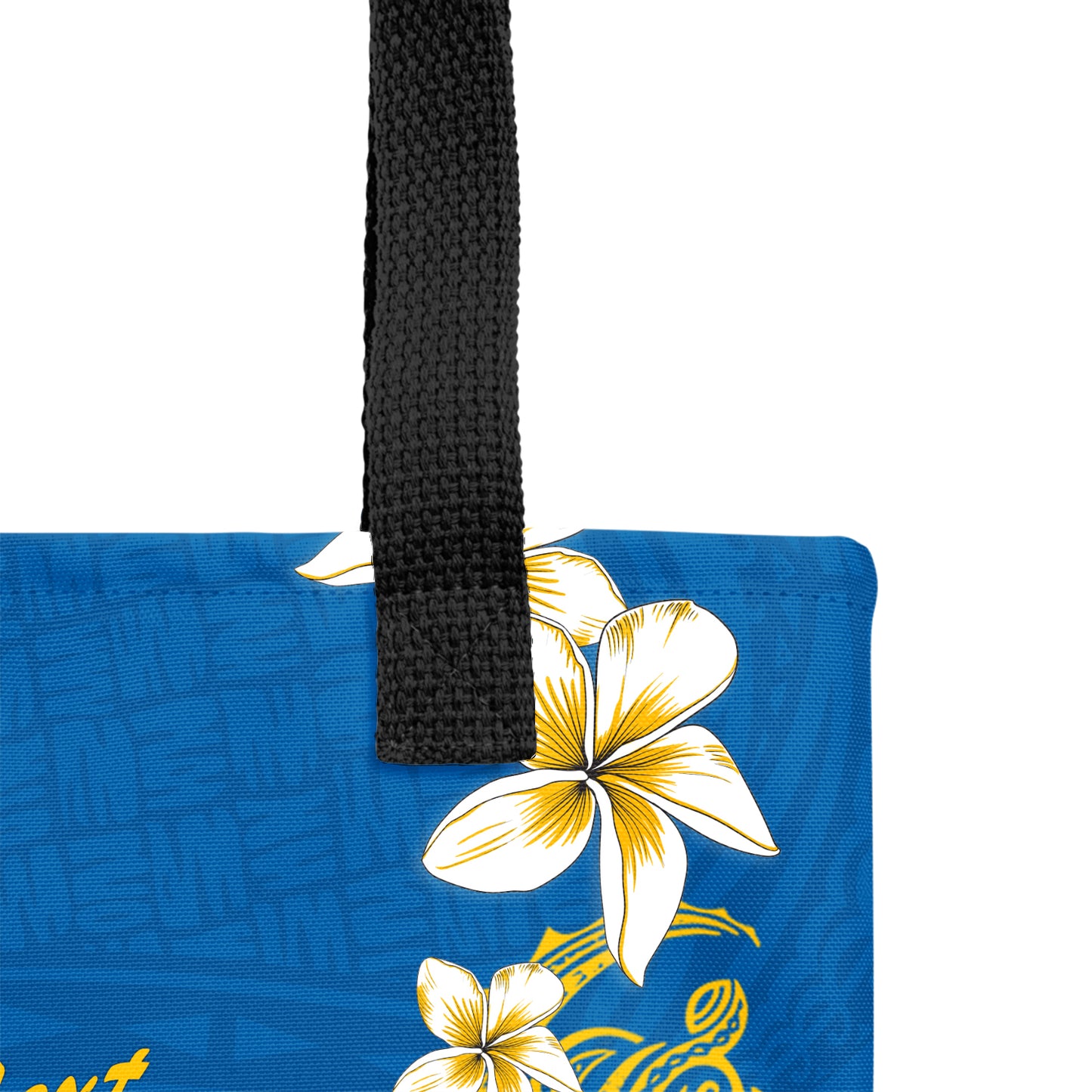 Hawaii Tote Bag Custom Polynesian Tribal Tattoo Plumeria Flower