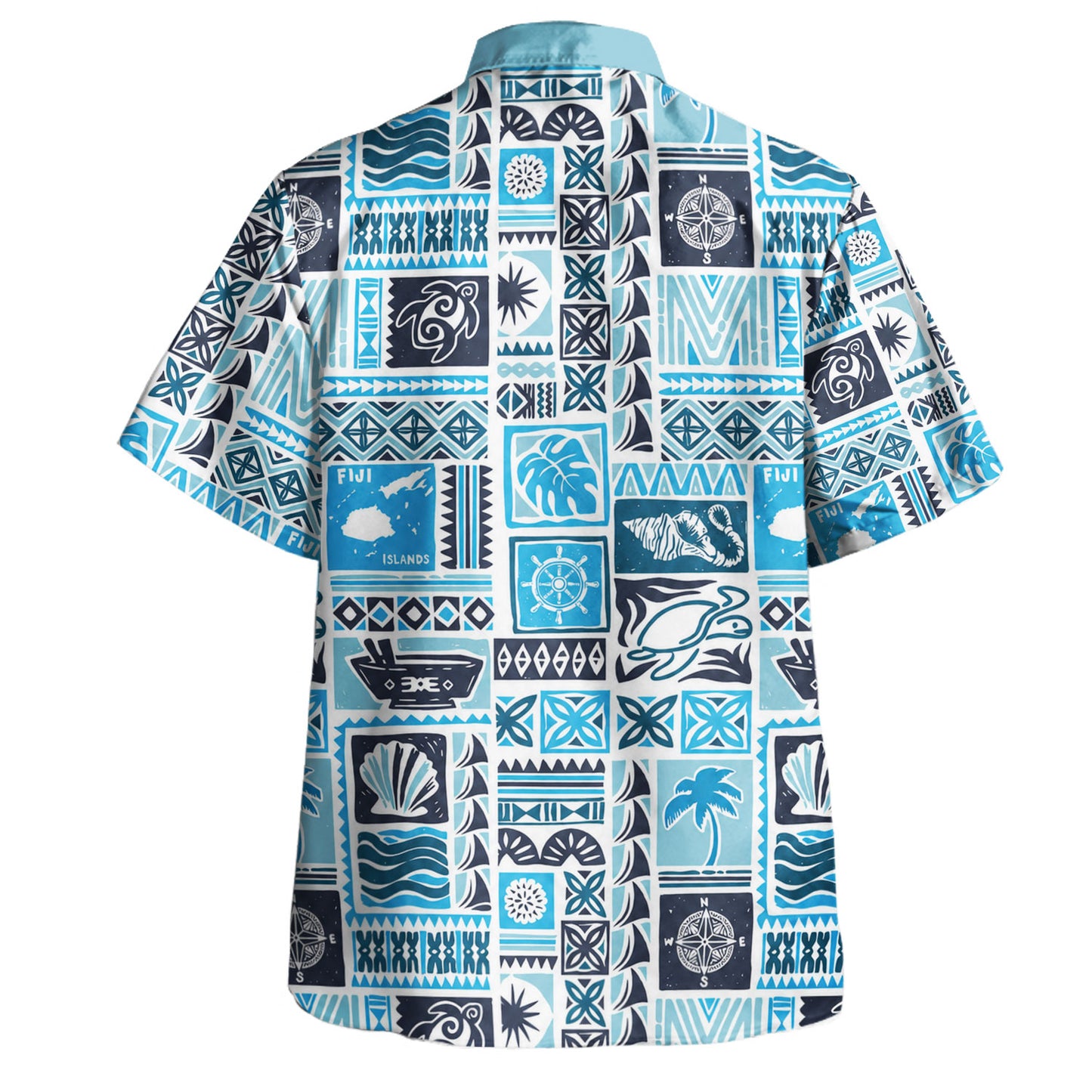 Fiji Hawaiian Shirt Island Turtle Shell Palm Tapa Patchwork Style
