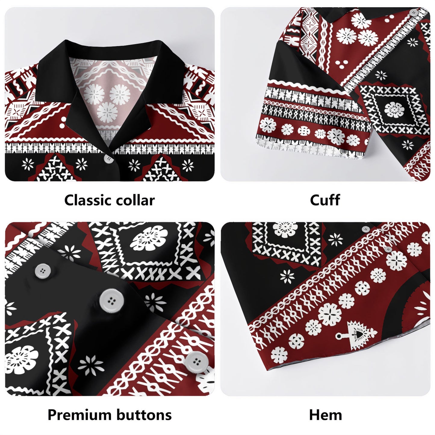 Fiji Combo Puletasi And Shirt Bula Masi Pattern Design Flower