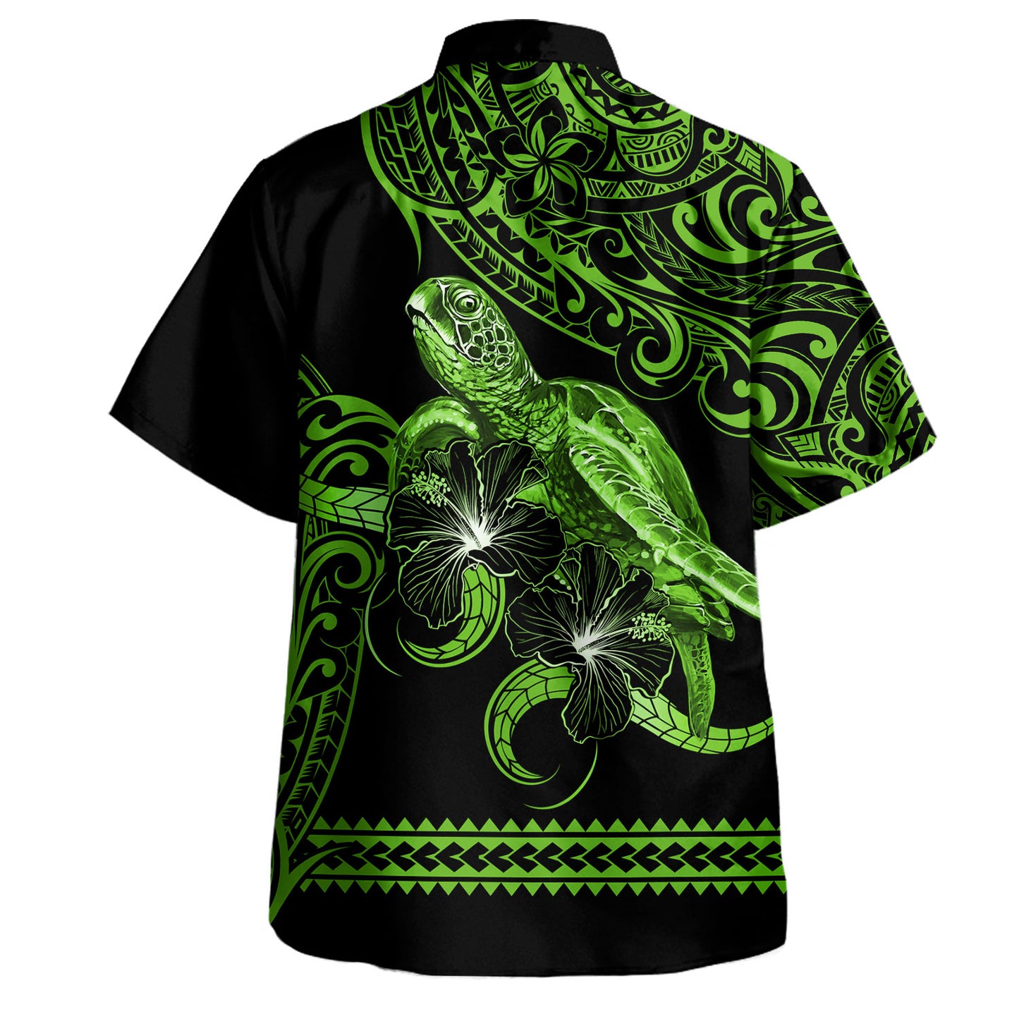 Hawaii Hawaiian Shirt Polynesia Tribal Kanaka Sea Turtle Hibiscus Flower