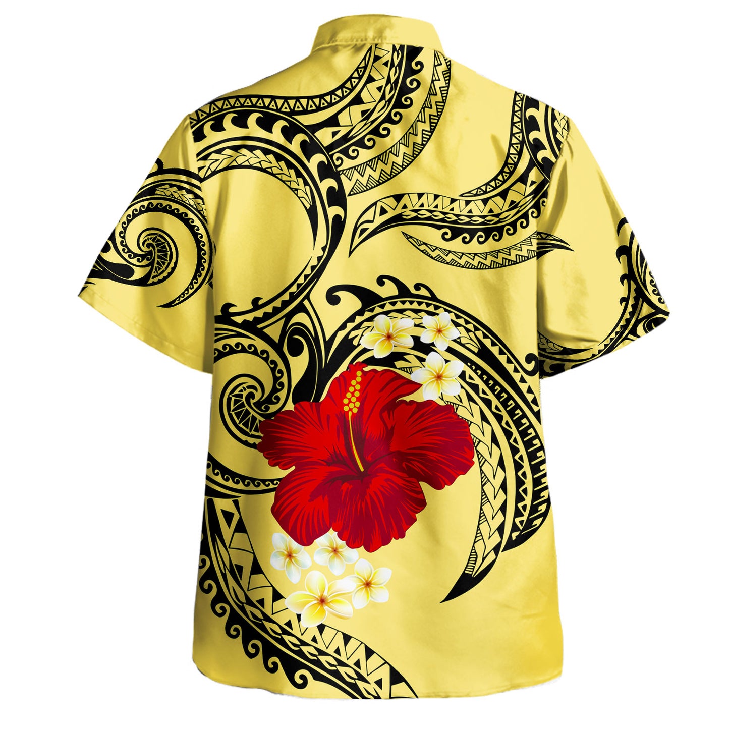 Hawaii Combo Dress And Shirt Polynesian Fabric Flower Tattoo Pattern