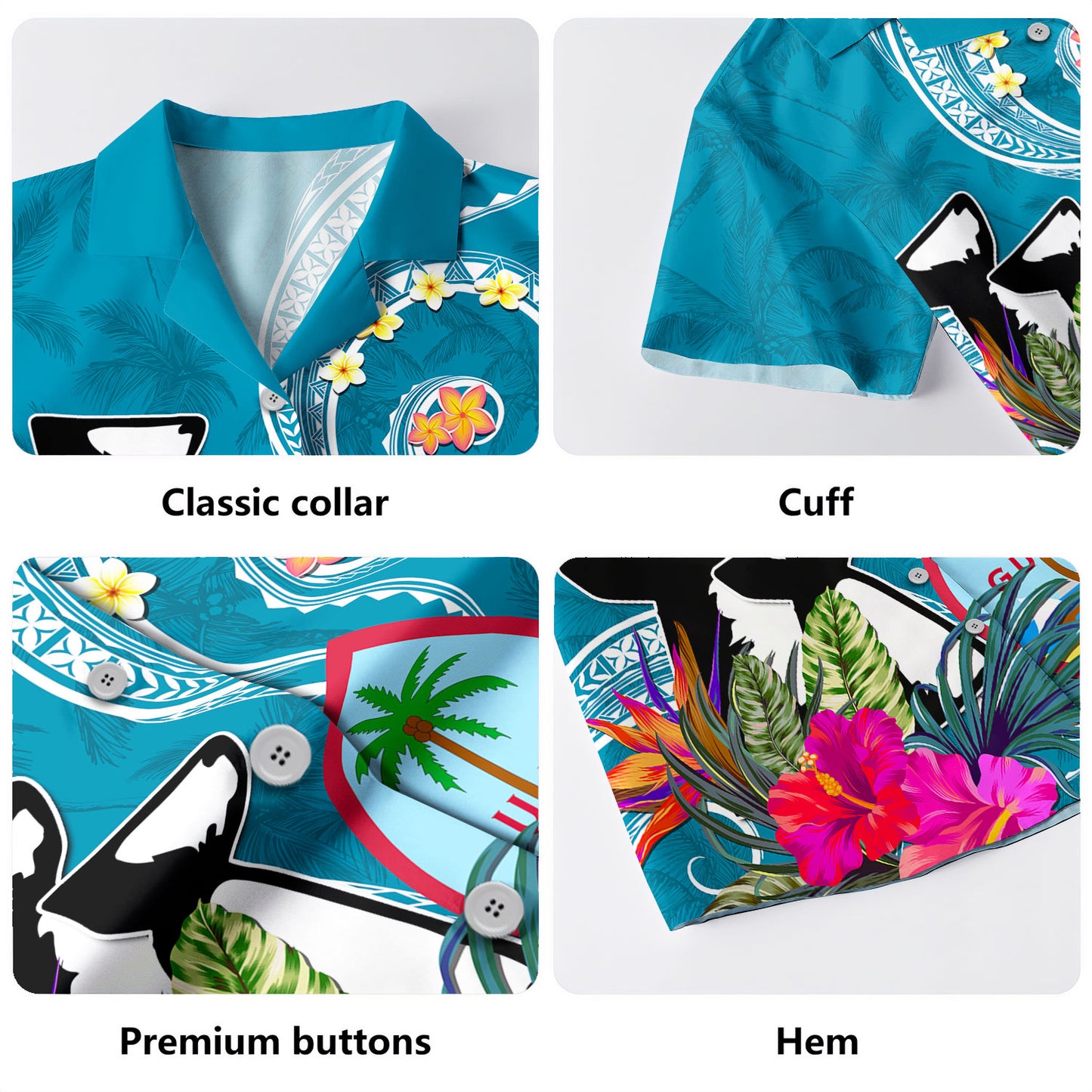 Guam Hawaiian Shirt Micronesian Map Tribal Style