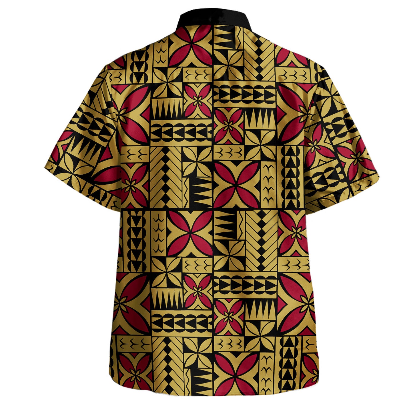 Samoa Combo Puletasi And Shirt Siapo Design Tribal Pattern Yellow