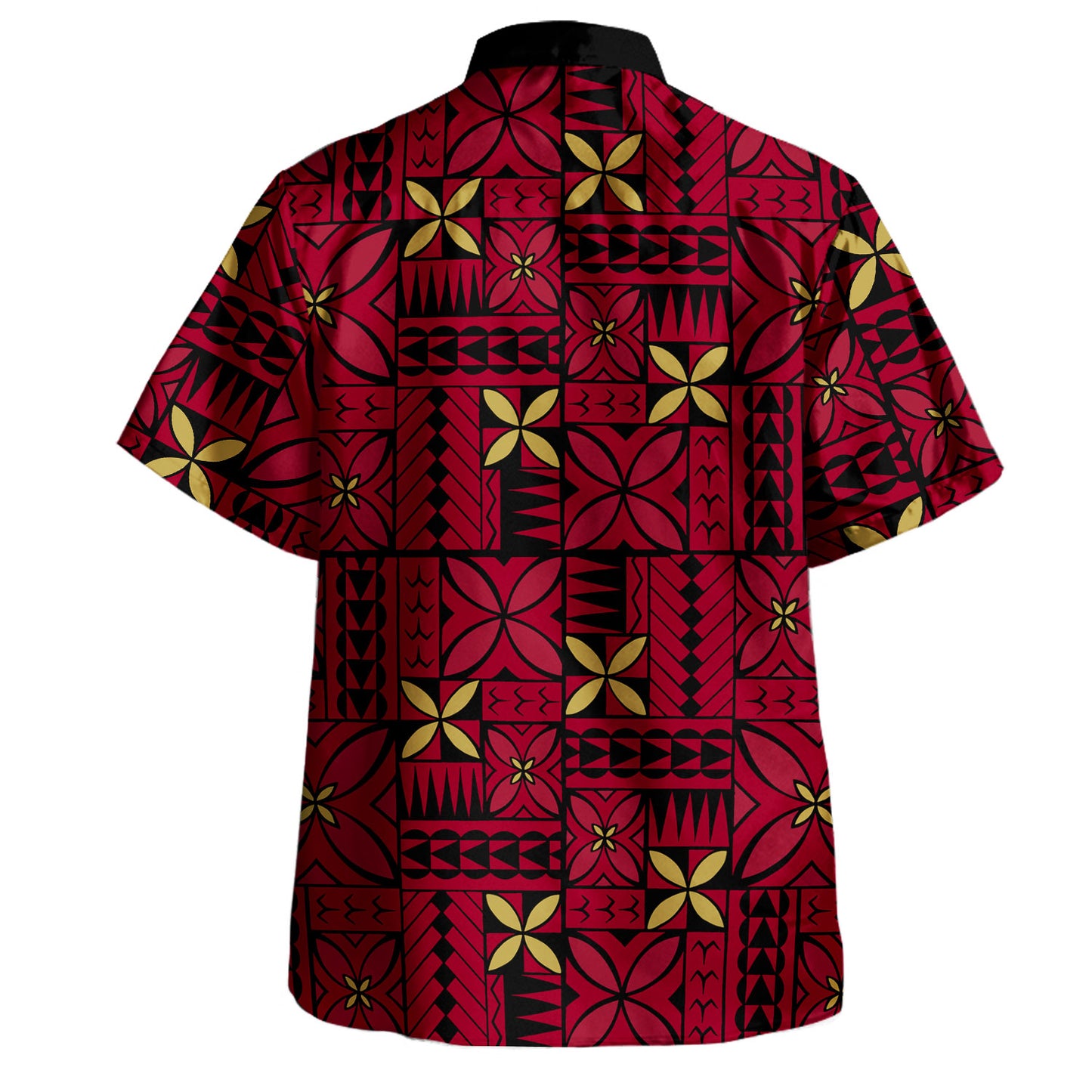 Samoa Combo Puletasi And Shirt Siapo Design Tribal Pattern Red