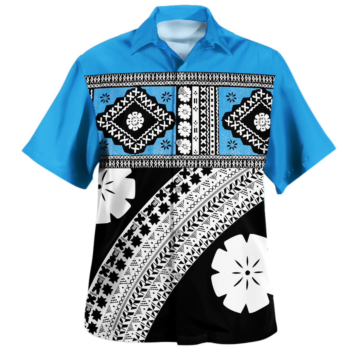 Fiji Combo Puletasi And Shirt Traditional Design Tapa Clothes
