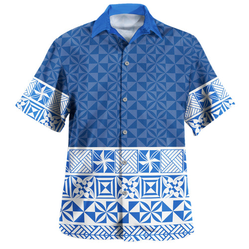 Tonga Hawaiian Shirt Ngatu Style Blue
