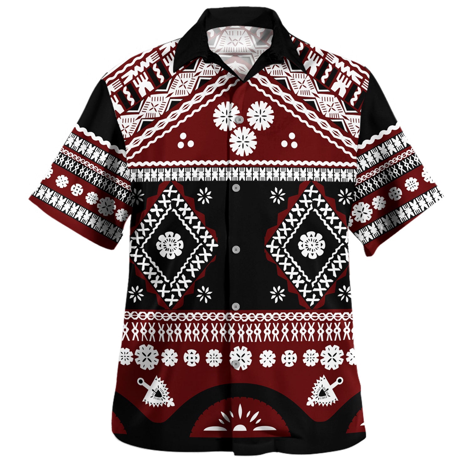 Fiji Hawaiian Shirt Bula Masi Pattern Design Flower