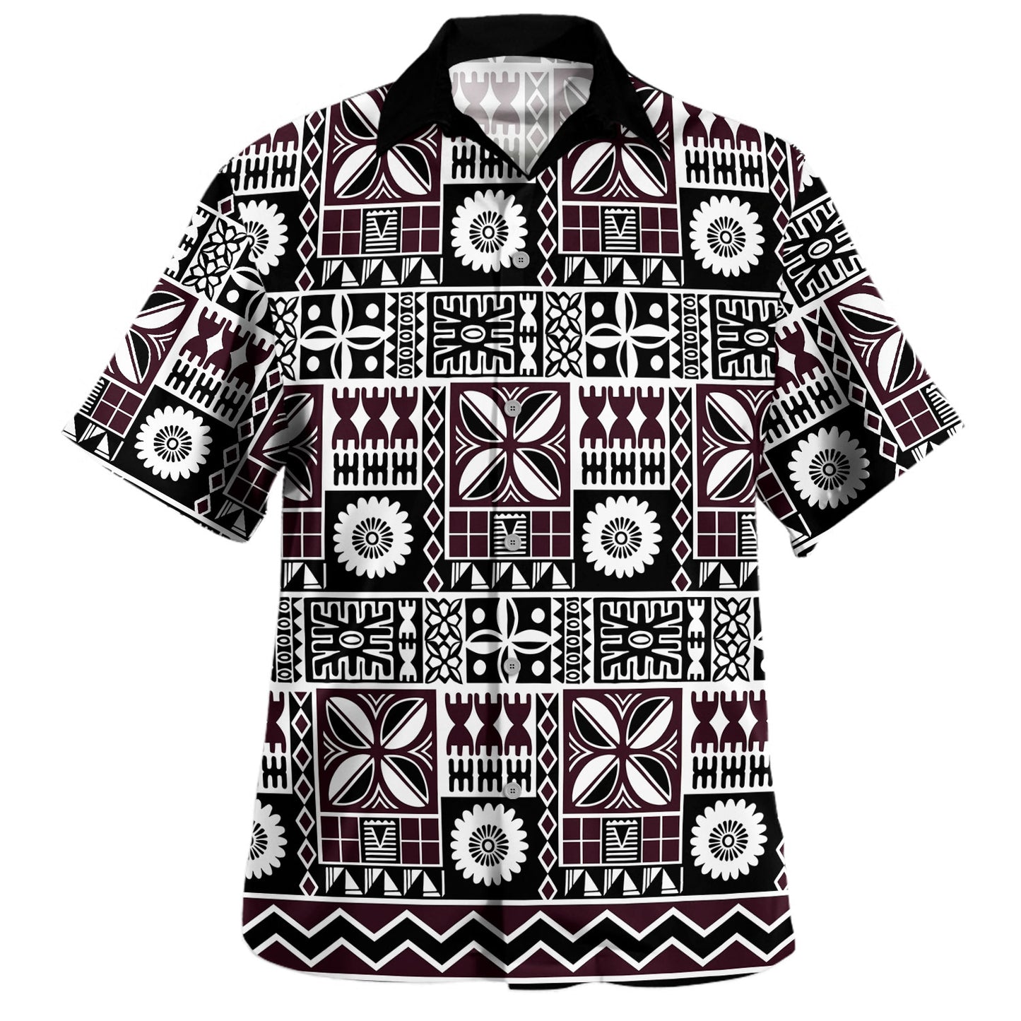 Fiji Hawaiian Shirt Rugby Tribal Half Style