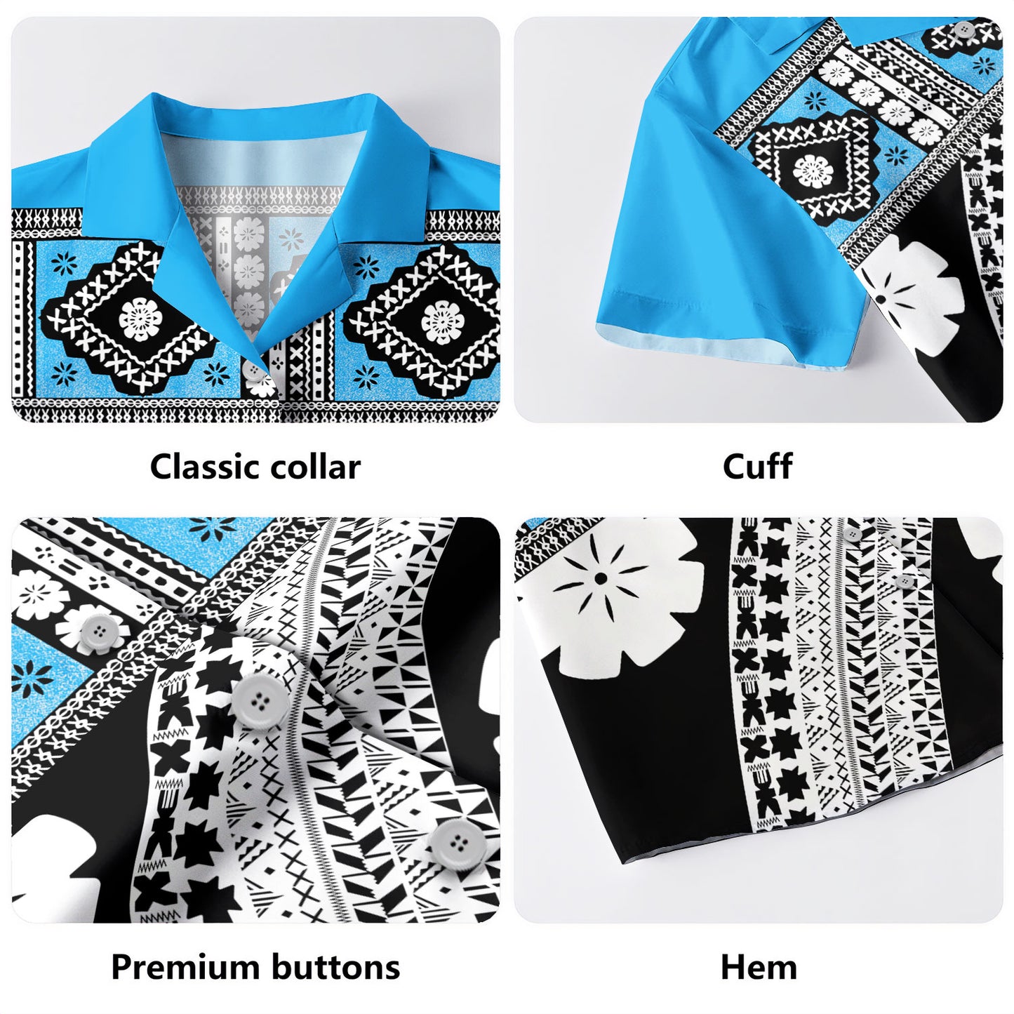 Fiji Combo Puletasi And Shirt Traditional Design Tapa Clothes