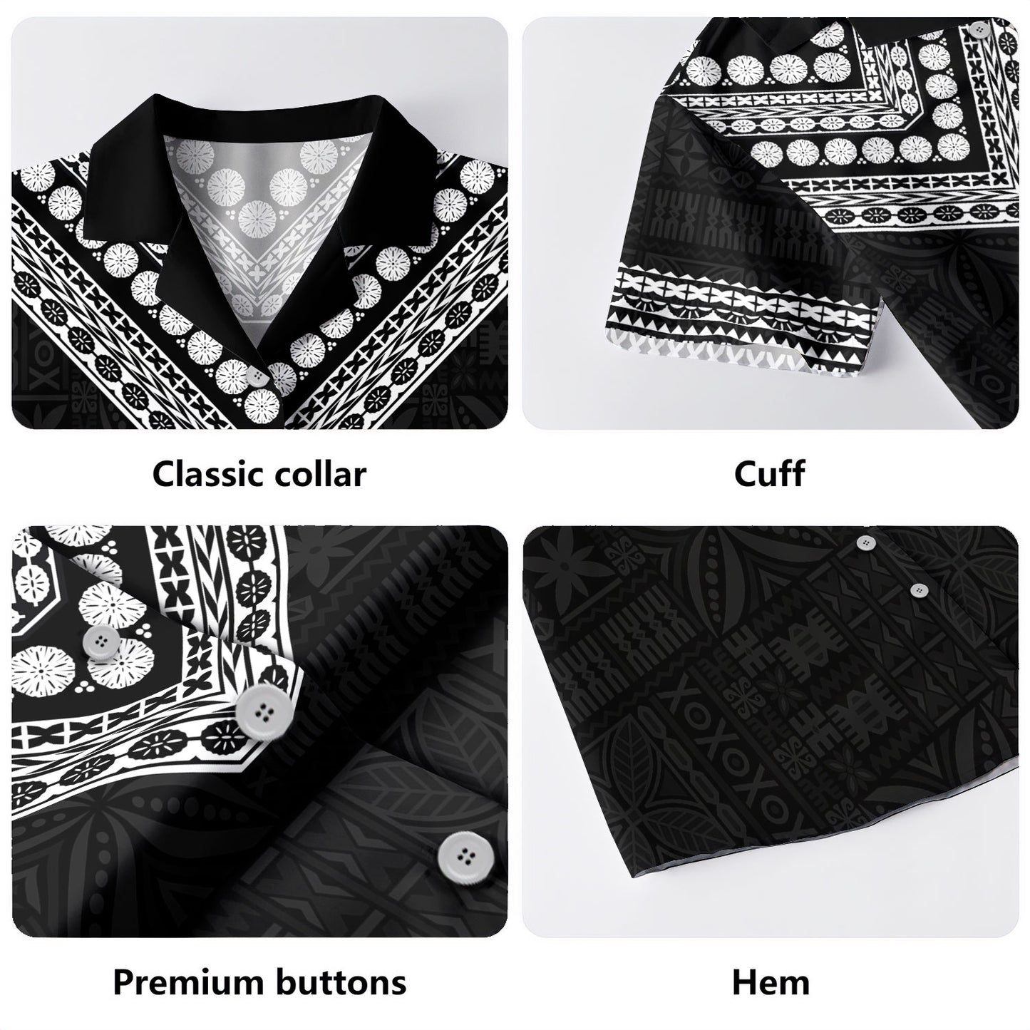 Fiji Hawaiian Shirt Rugby Pattern Tattoo Coconut