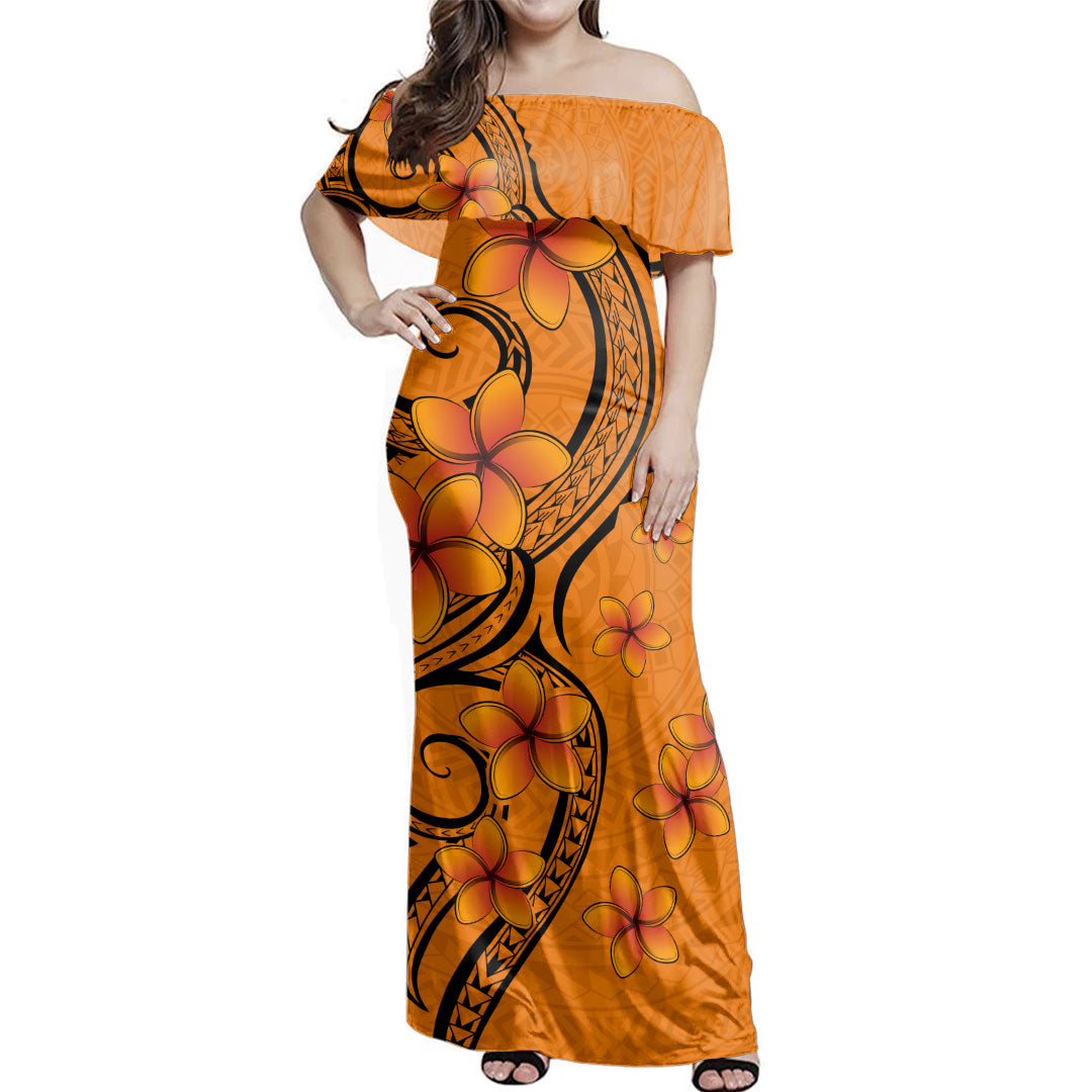 Polynesia Combo Dress And Shirt Tribal Tattoo Polynesia Plumeria Flower