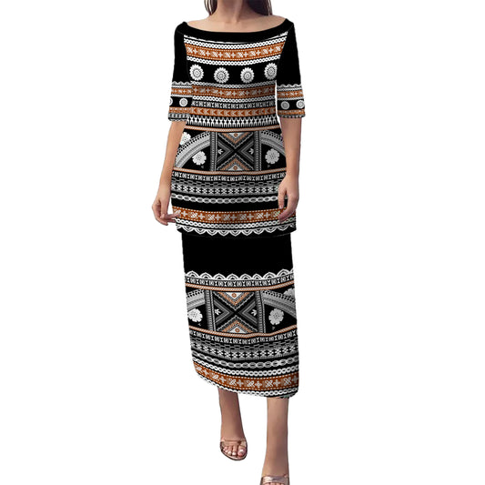 Fiji Puletasi Traditional Masi Tapa Clothes