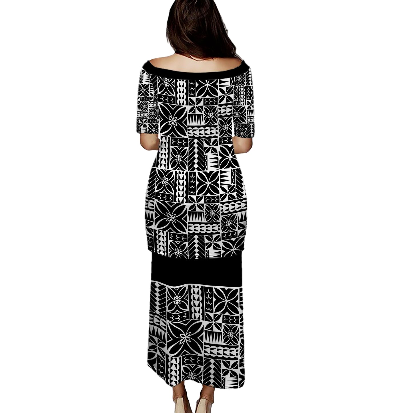 Samoa Puletasi Siapo Design Tribal Pattern