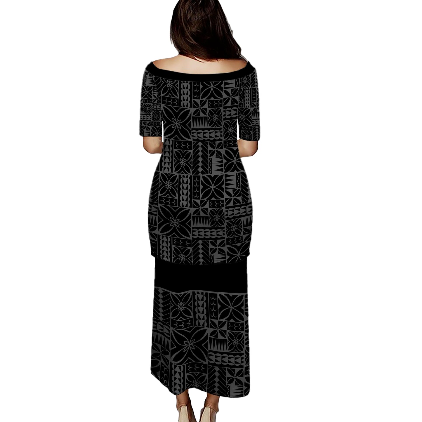 Samoa Combo Puletasi And Shirt Siapo Design Tribal Pattern