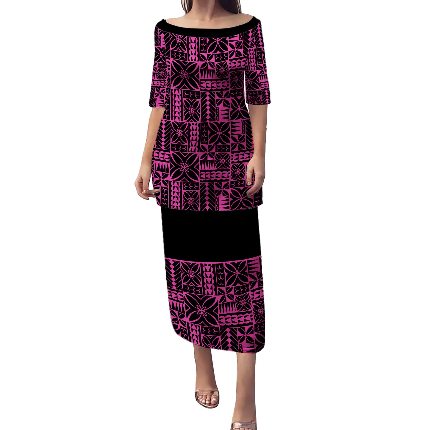 Samoa Puletasi Siapo Design Tribal Pattern