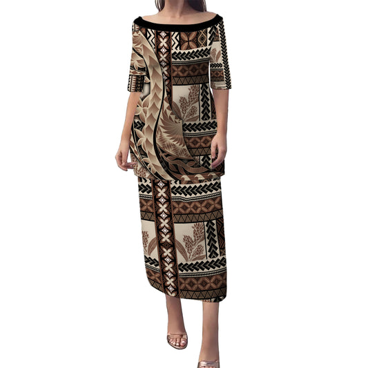 Samoa Puletasi Siapo With Polynesia Pattern