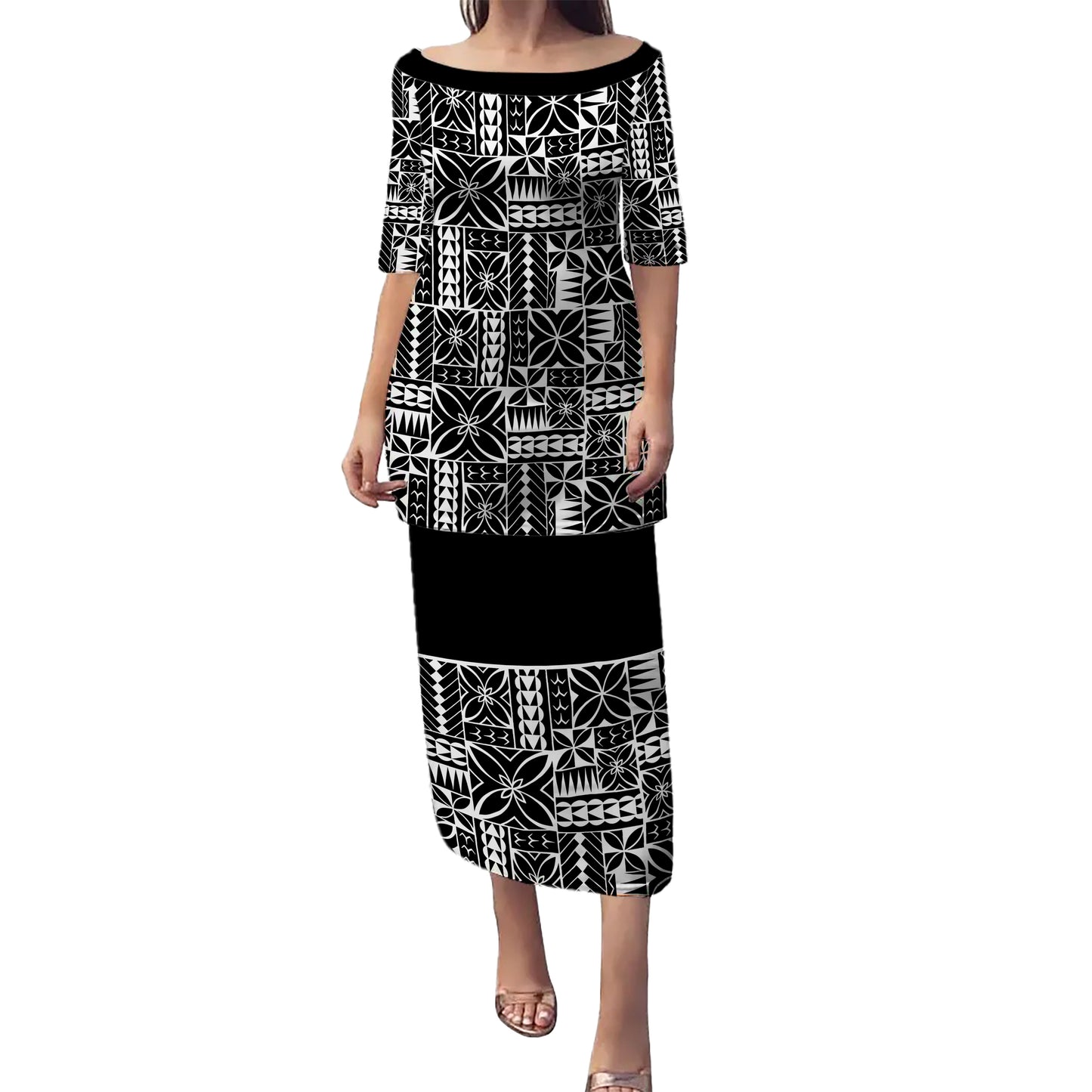 Samoa Puletasi Siapo Design Tribal Pattern