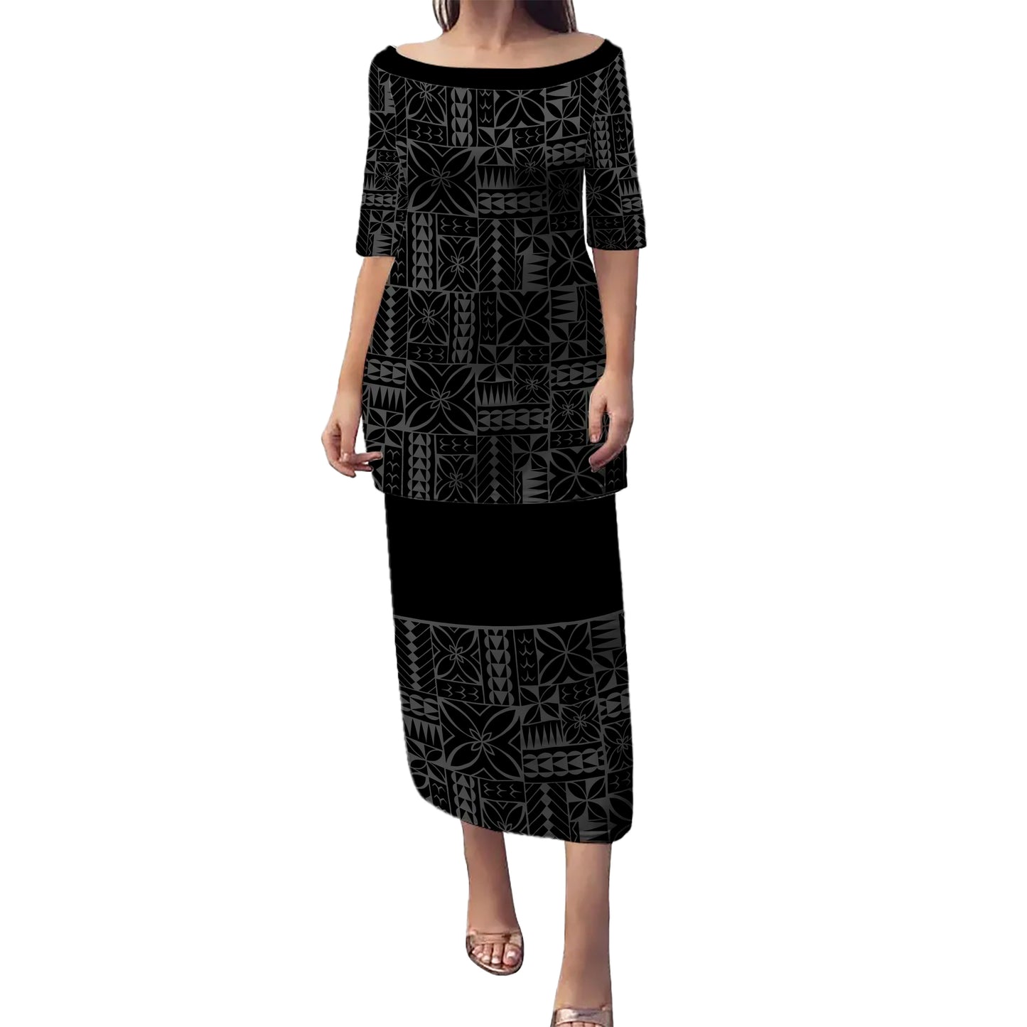 Samoa Puletasi Siapo Design Tribal Pattern