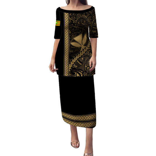 Hawaii Puletasi Polynesian Kanaka Maoli Gold