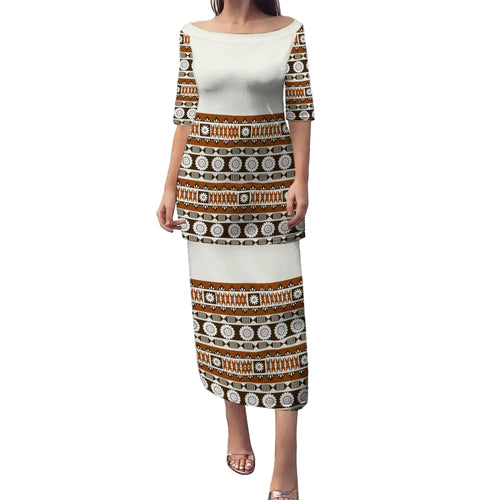 Fiji Puletasi Masi Pattern Tapa Clothes