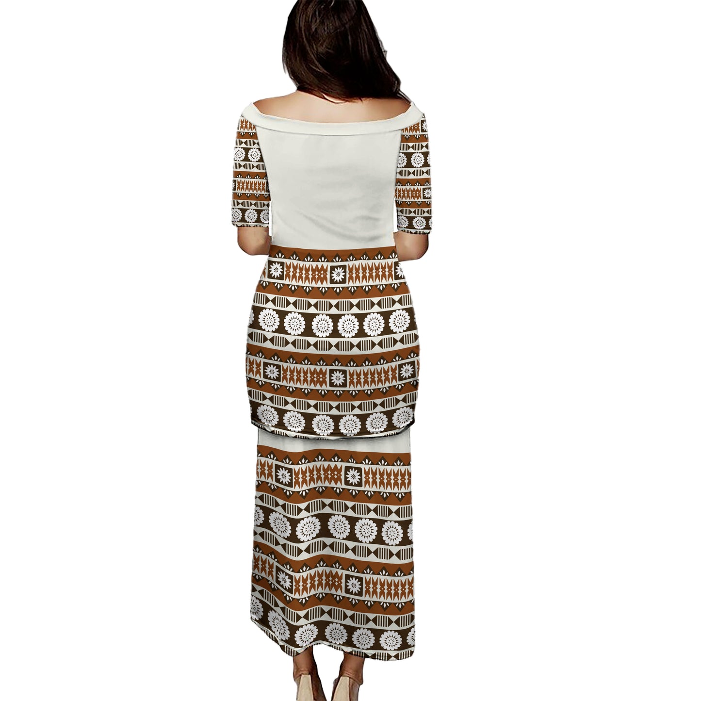 Fiji Puletasi Masi Pattern Tapa Clothes