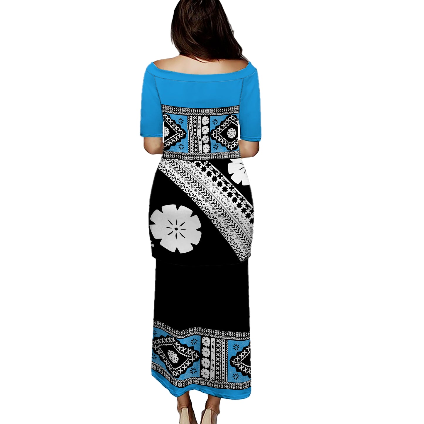 Fiji Puletasi Traditional Design Tapa Clothes