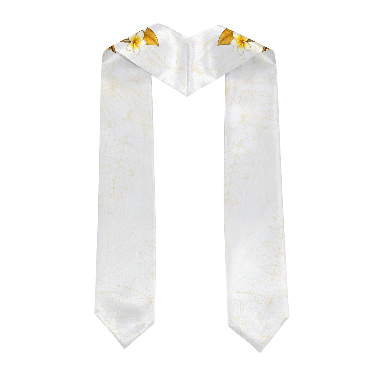 Hawaii Graduation Stole Custom Plumeria Tropical Royal Style