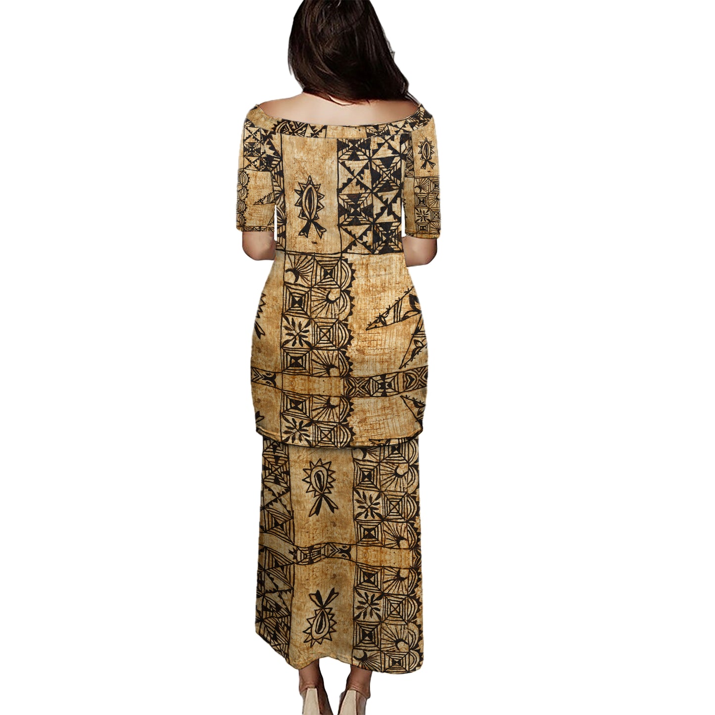 Tonga Combo Puletasi And Shirt Tapa Cloth Vintage