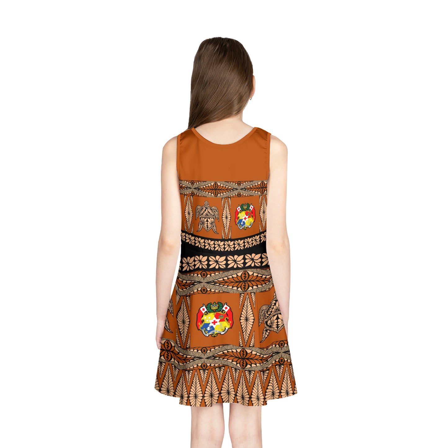 Tonga Girls Sleeveless Sundress Ngatu Tapa Clothes