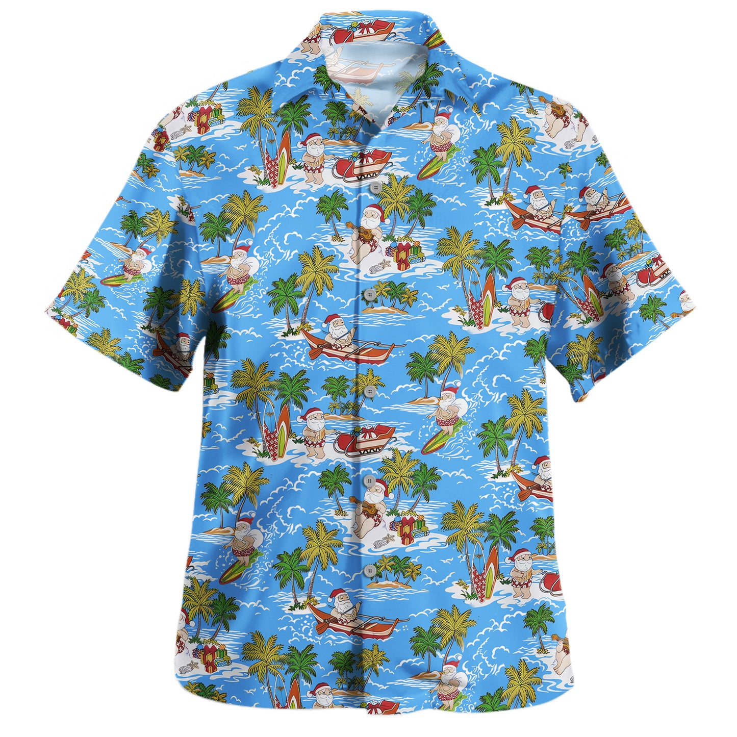 Hawaii Hawaiian Shirt Santa Merry Christmas