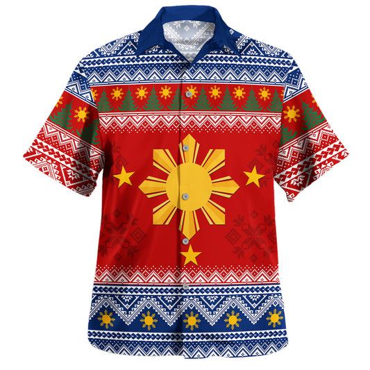 Philippines Filipinos Hawaiian Shirt Merry Christmas Pattern Sun Style