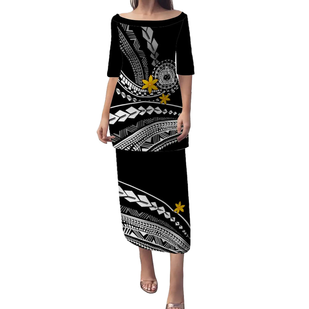 Samoa Combo Puletasi And Shirt Tribal Plumeria
