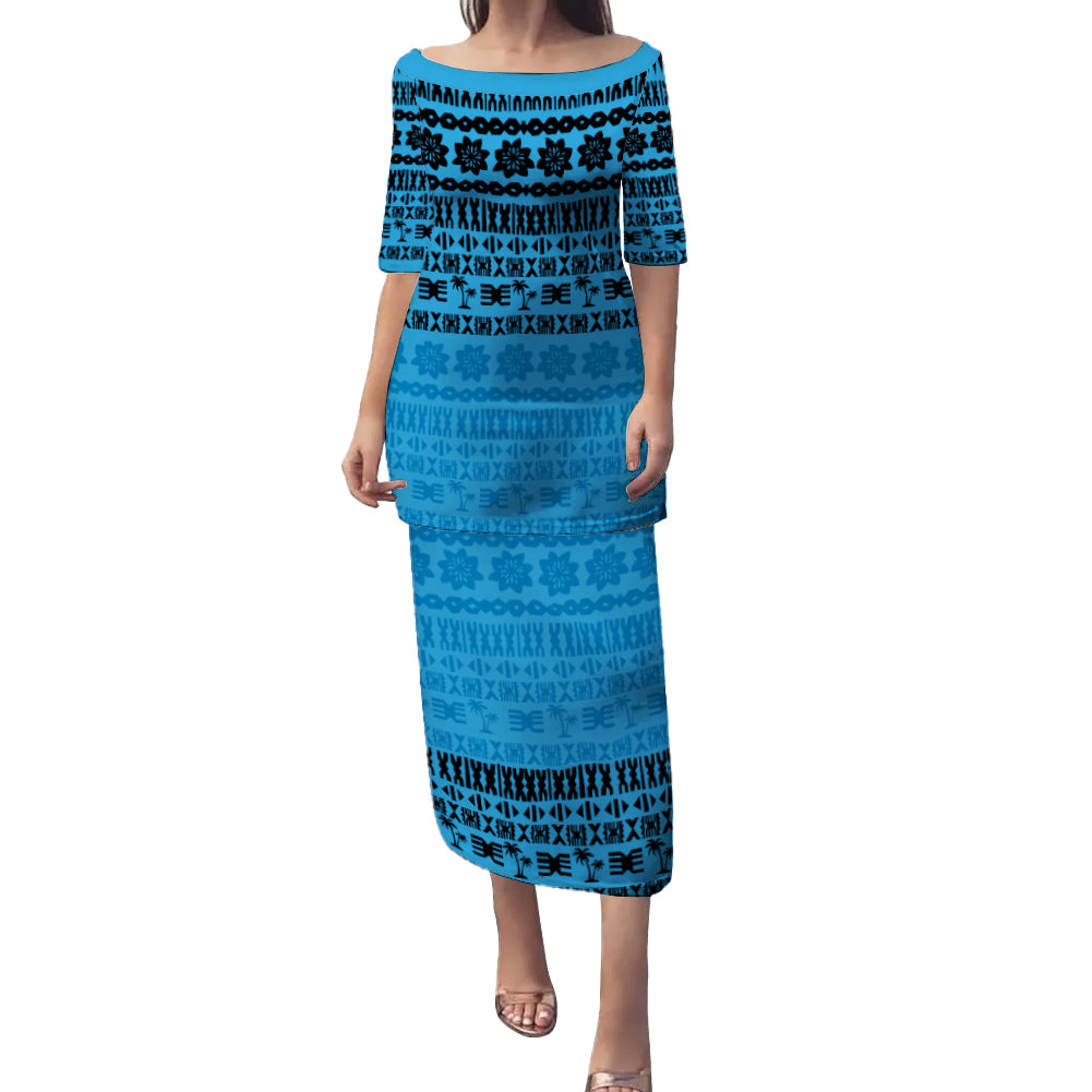 Fiji Combo Puletasi And Shirt Pattern Tribal