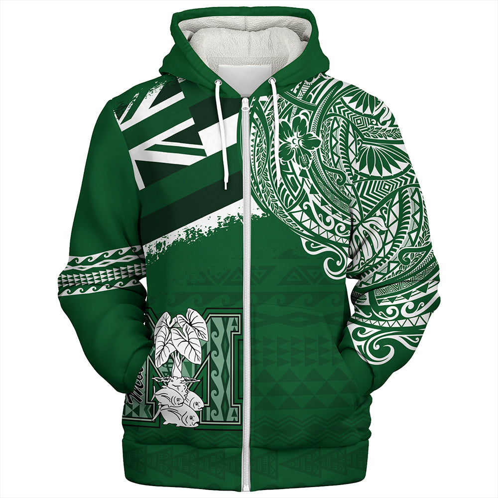 Hawaii Sherpa Hoodie Molokai High School With Crest Style