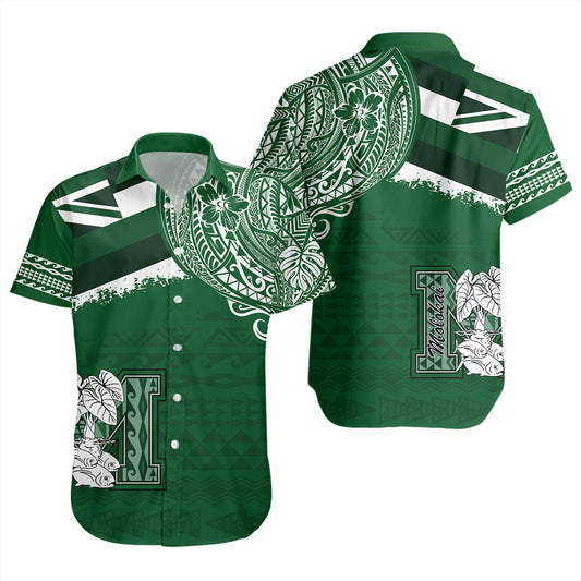 Hawaii Short Sleeve Shirt Molokai High School With Crest Style