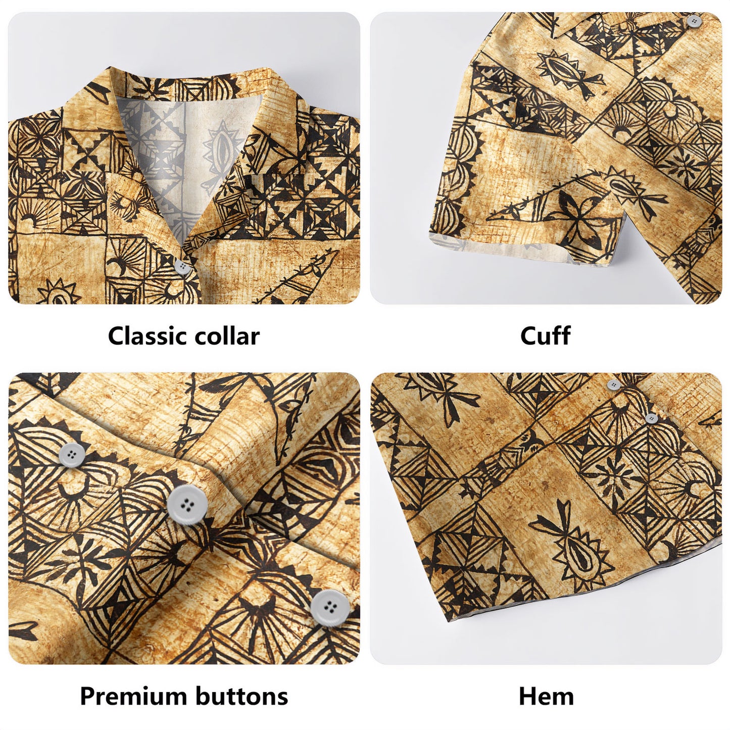 Tonga Hawaiian Shirt Tapa Cloth Vintage