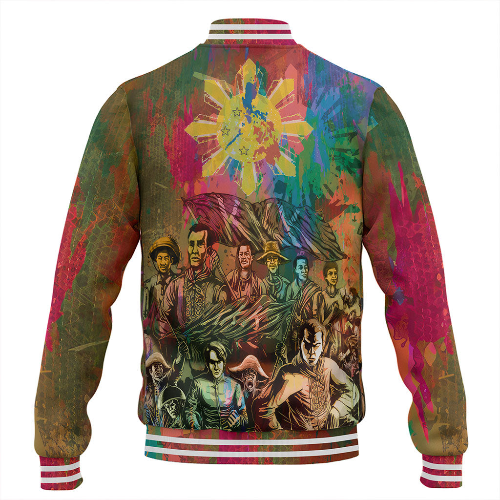 Philippines Filipinos Baseball Jacket National Heroes Brush Color Style