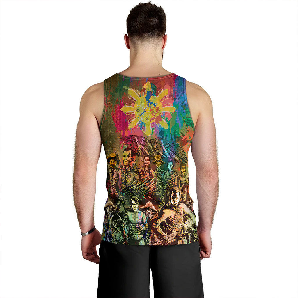 Philippines Filipinos Tank Top National Heroes Brush Color Style