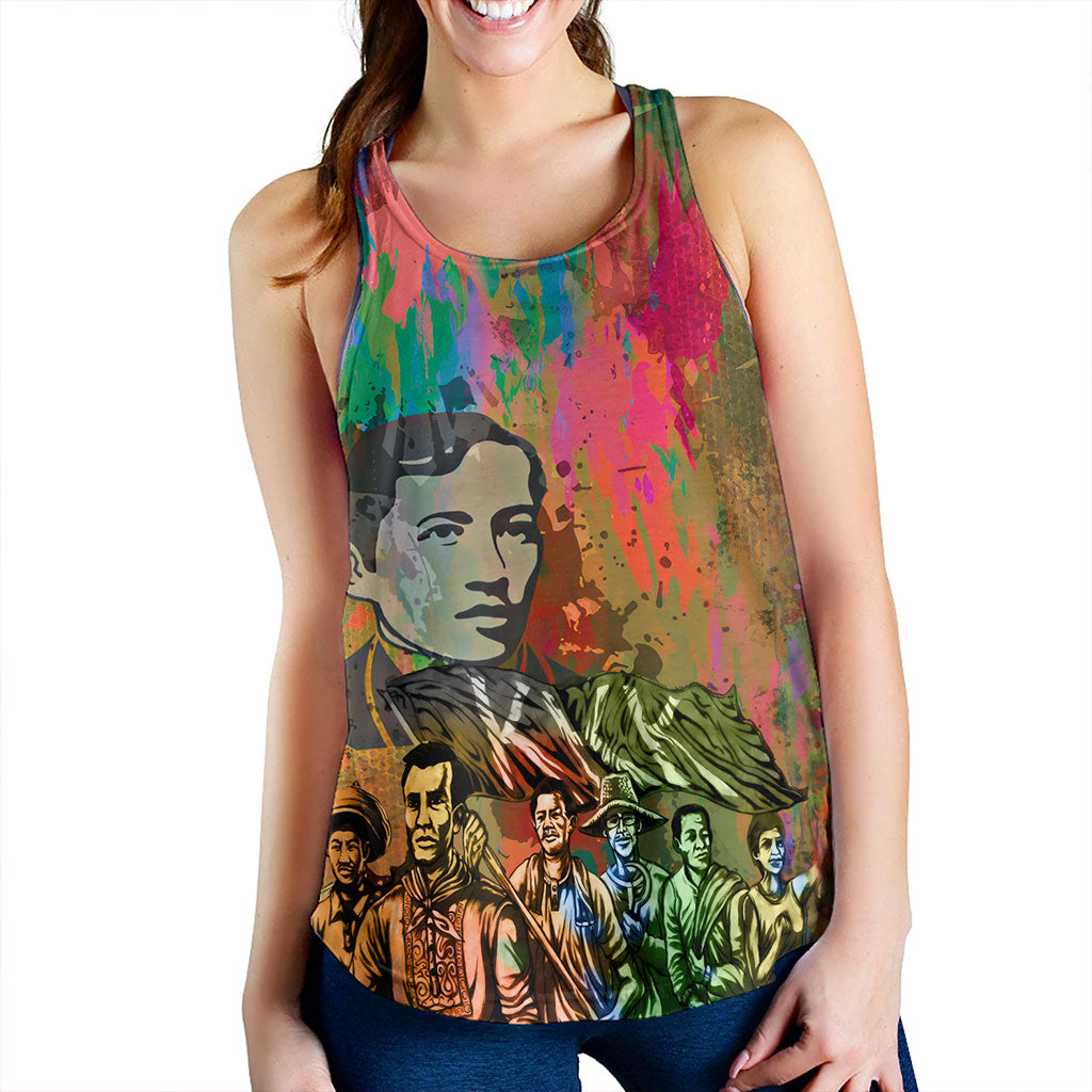 Philippines Filipinos Women Tank National Heroes Brush Color Style