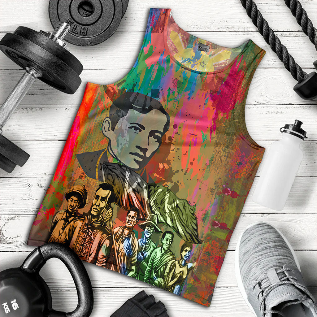 Philippines Filipinos Tank Top National Heroes Brush Color Style