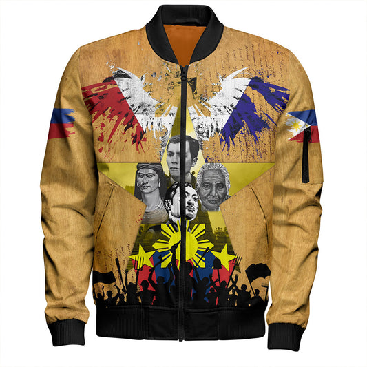 Philippines Filipinos Bomber Jacket National Heroes Flag Eagle