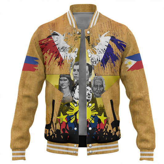 Philippines Filipinos Baseball Jacket National Heroes Flag Eagle