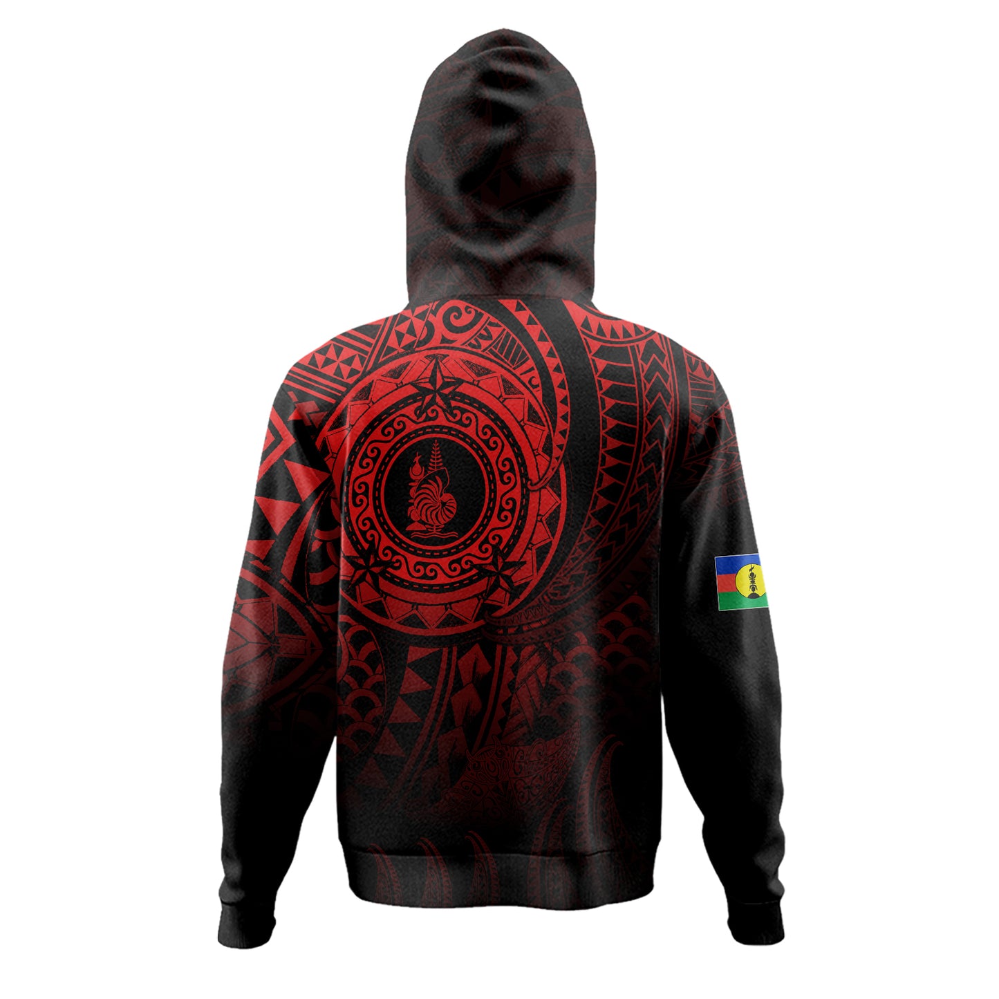 New Caledonia Hoodie Pearl Of The Pacific Red Polynesian Tattau