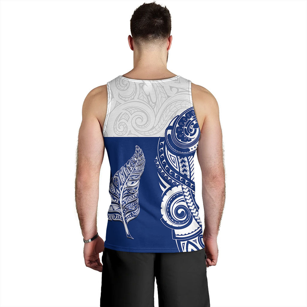 New Zealand Tank Top Maori Pattern Silver Fern Tattoo