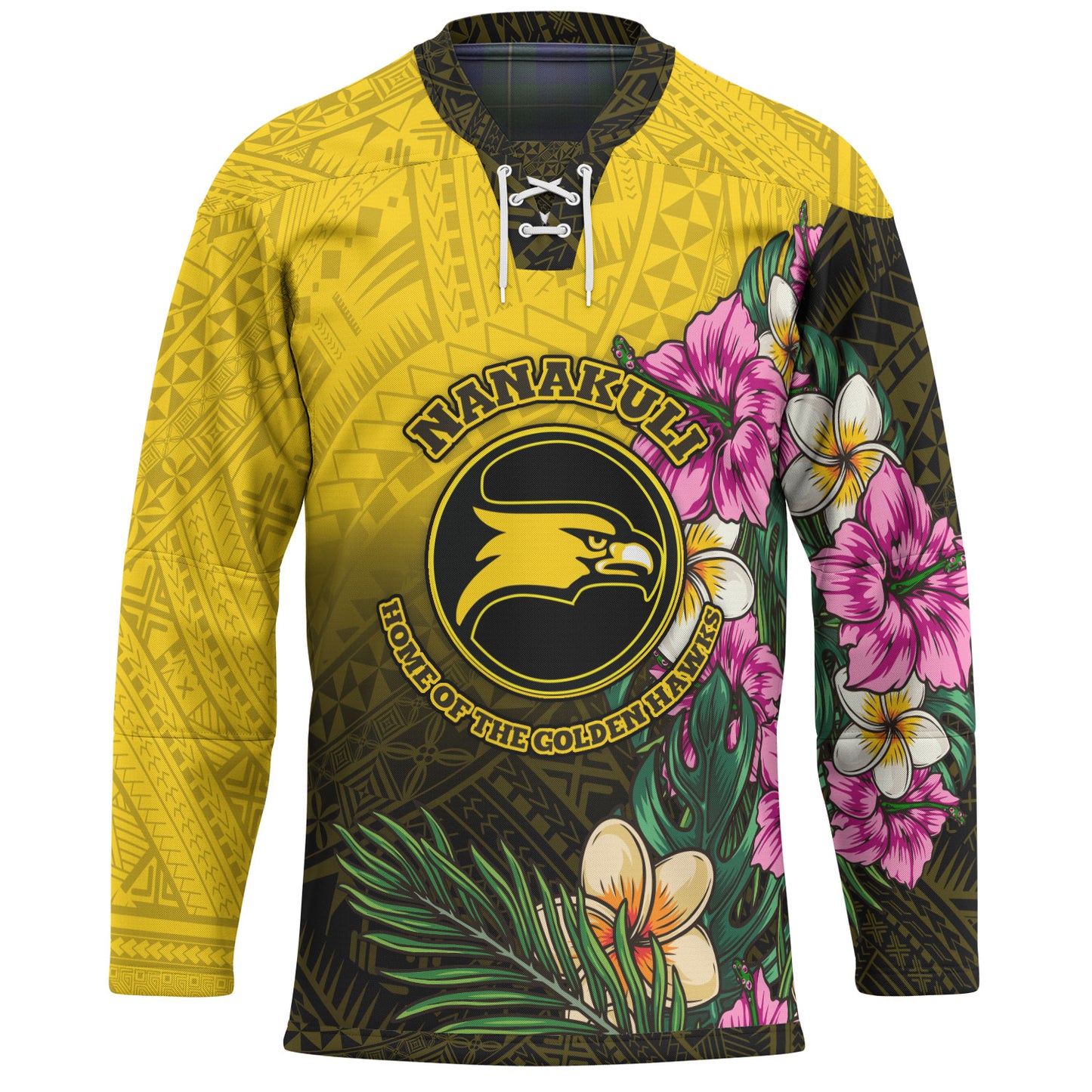 Hawaii Custom Personalised Hockey Jersey - Nanakuli High and Intermediate School Hawaiian Tropical Flowers
