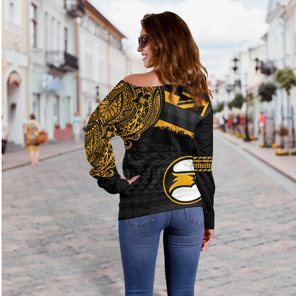Hawaii Off Shoulder Sweatshirt Nanakuli High And Intermediate High School With Crest Style