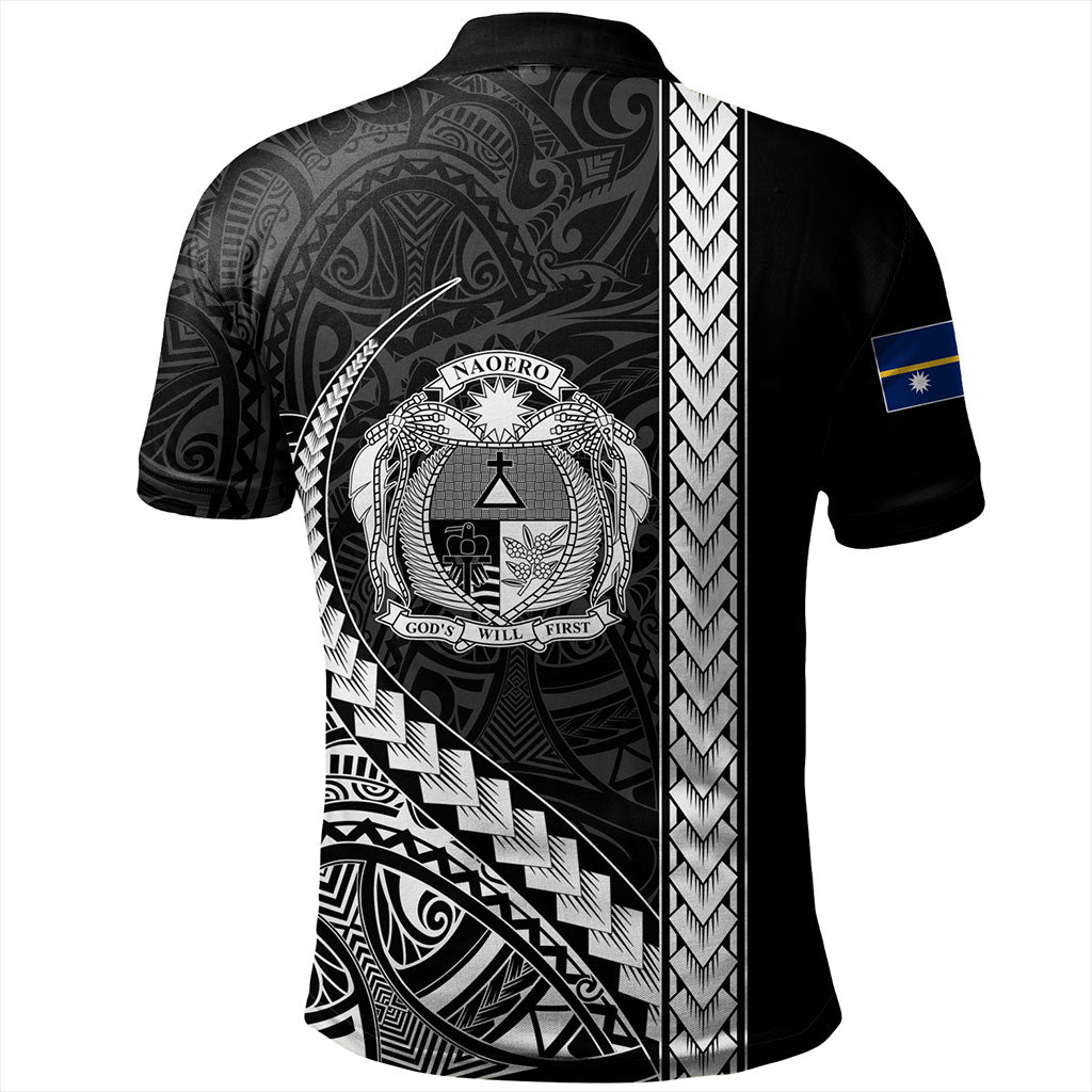 Nauru Polo Shirt Tribal Micronesian Coat Of Arms